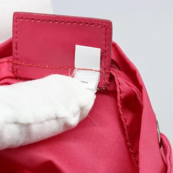 PRADA Pouch Nylon Pink Gold Auth BA7028